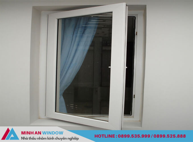Mẫu cửa sổ nhôm Xingfa 1 cánh mở quay màu trắng - Minh An Window thiết kế lắp đặt 