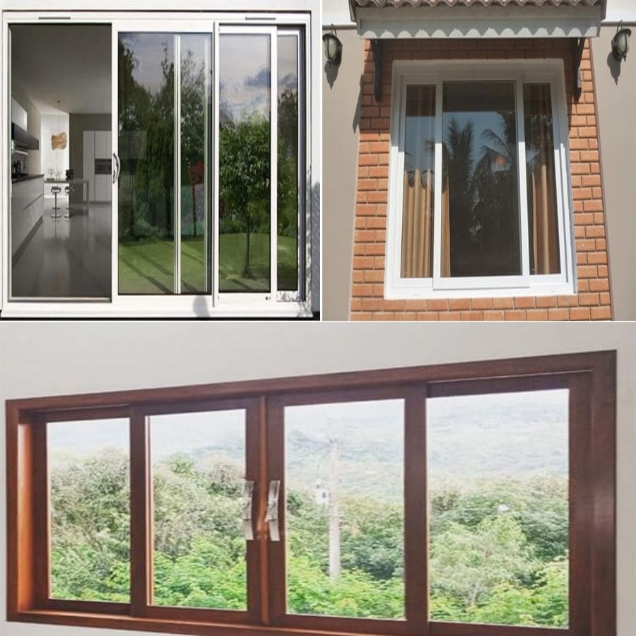 cửa sổ lùa nhôm kính 3 cánh
