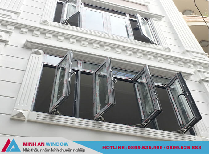 Công trình cửa sổ nhôm Xingfa 4 cánh mở quay - Minh An Window thiết kế và lắp đặt