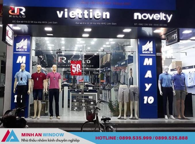 Minh An Window lắp đặt cửa kính shop thời trang Việt Tiến