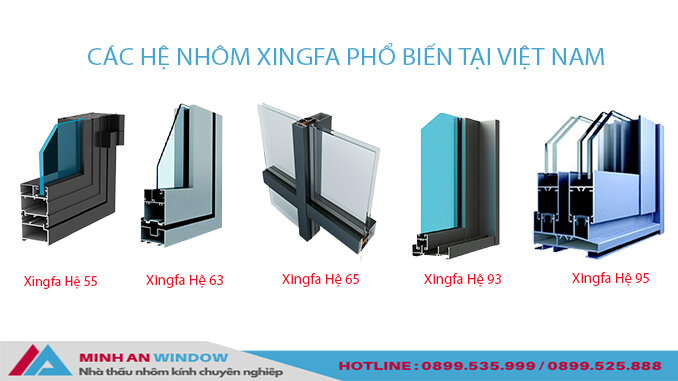 Các hệ nhôm Xingfa phổ biến nhất tại Việt Nam