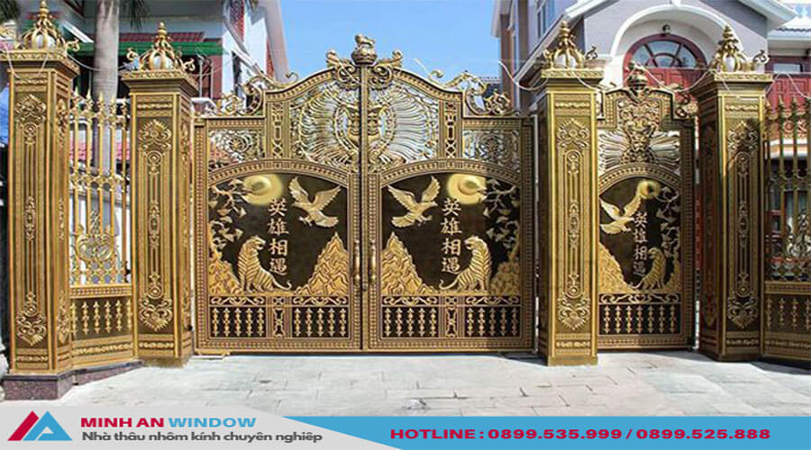 Mẫu Cửa cổng 2 cánh nhôm đúc thoáng phổ biến nhất năm 2022 tại Việt Nam