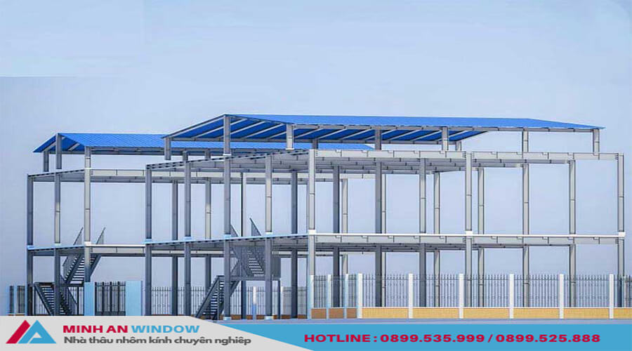 Mẫu Nhà xường 2 tầng phổ biến cho các nhà máy tại KCN Bắc Giang