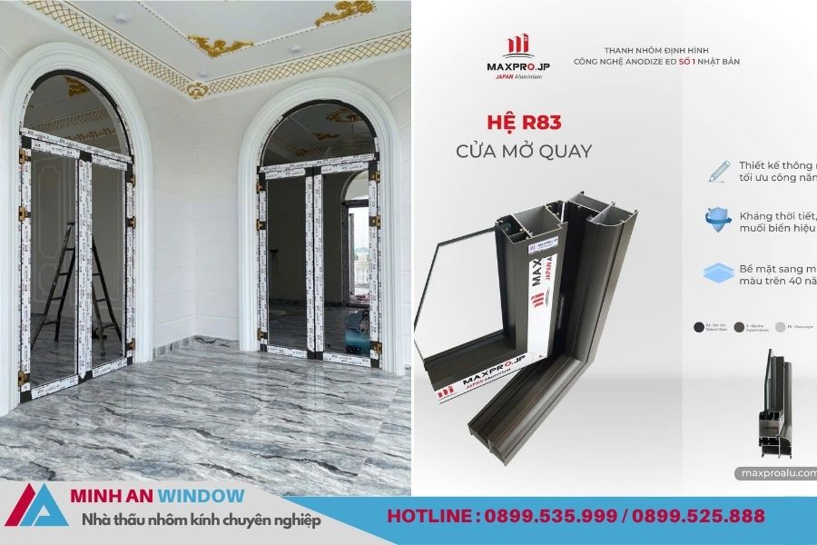 Cửa nhôm maxpro mở quay Cửa nhôm maxpro mở quay