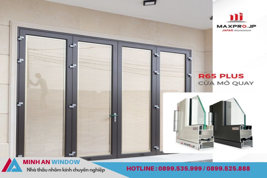 Cửa nhôm Maxpro hệ s65 cửa mở quay