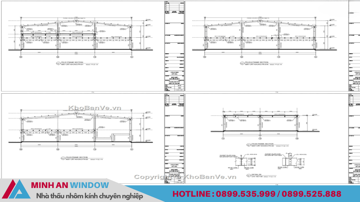 Bản vẽ nhà thép tiền chế 2 tầng - Mẫu số 10 