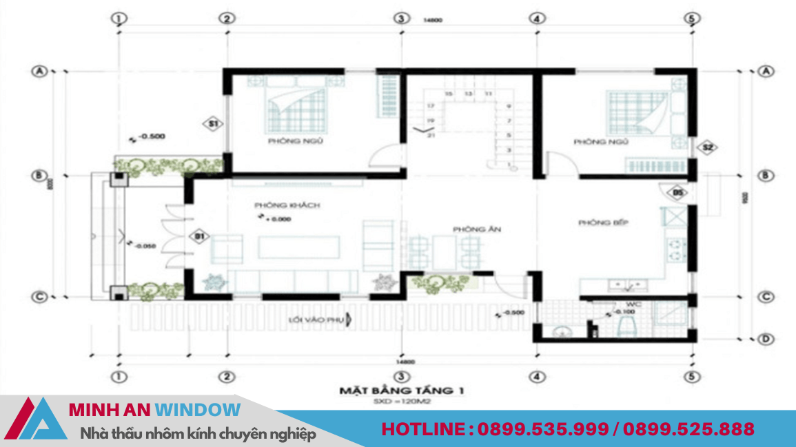 Bản vẽ nhà thép tiền chế 2 tầng - Mẫu số 3 