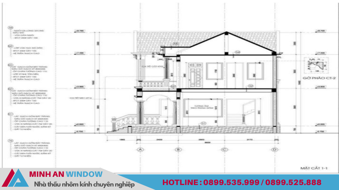 Bản vẽ nhà thép tiền chế 2 tầng - Mẫu số 2 