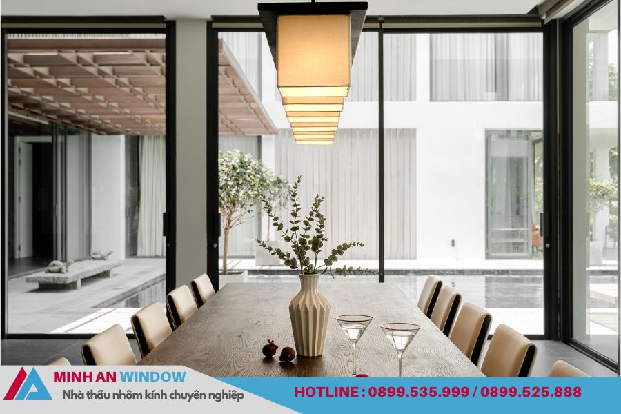 Không gian phòng ăn - Dự án sử dụng cửa nhôm Rolan cao cấp