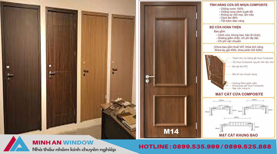 Cửa gỗ nhựa Composite, sản phẩm cửa hiện đại thay thế cho cửa gỗ và cửa gỗ công nghiệp.