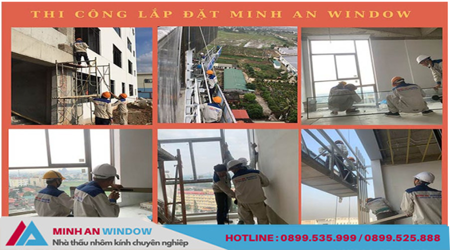 Hình ảnh lắp đặt dự án của đội ngũ thợ chuyên nghiệp, dày dặn kinh nghiệm tại Minh An Window