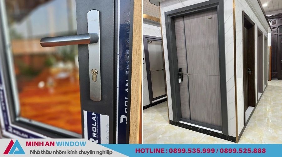 Cửa nhôm Rolan với phụ kiện đi kèm tạo cho sản phẩm độ sang trọng