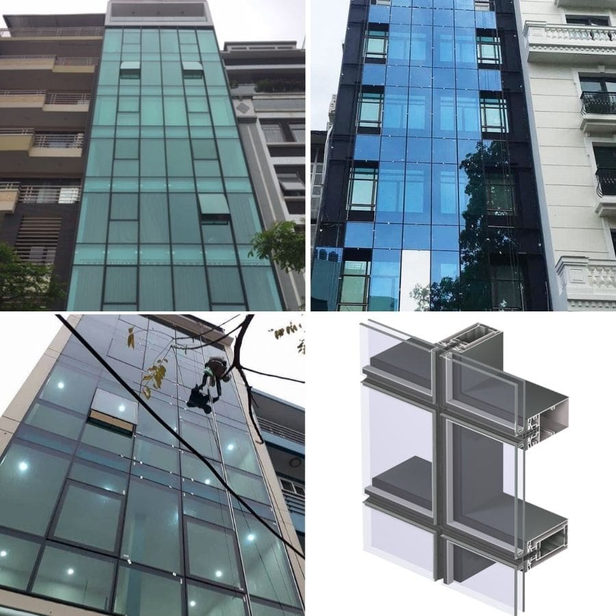 Vách mặt dựng nhôm kính