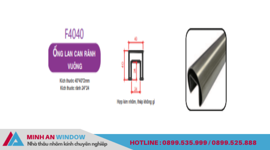 Ống lan can rảnh vuông