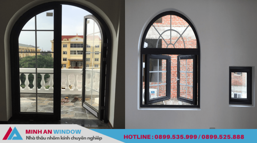 Mẫu cửa nhôm Hopo - Minh An Window lắp đặt tại Thanh Hóa