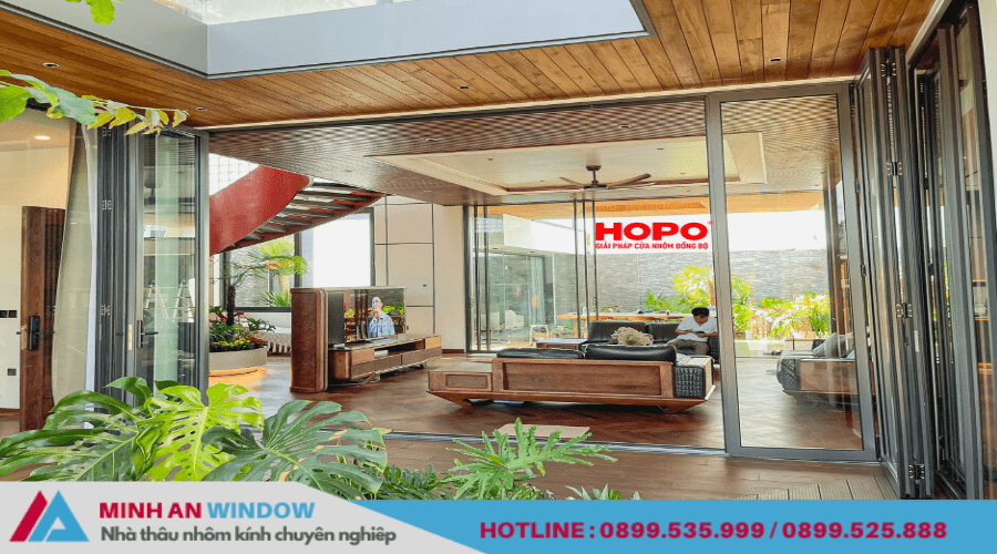 Mẫu cửa nhôm Hopo - Minh An Window lắp đặt tại Hà Nội