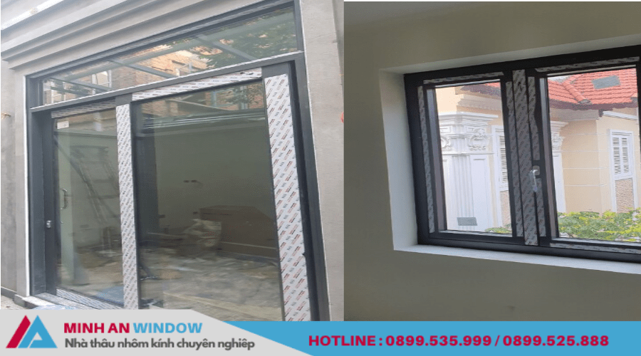 Mẫu cửa nhôm Hopo - Minh An Window lắp đặt tại Bắc Ninh 