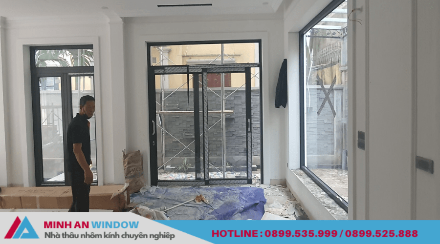 Mẫu cửa nhôm Hopo Minh An Window lắp đặt tại Quảng Ninh 