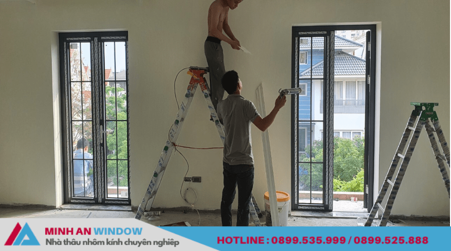 Mẫu cửa nhôm Hopo Minh An Window lắp đặt tại Quảng Ninh 