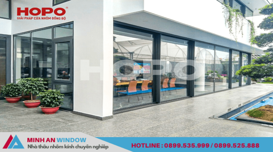 Mẫu cửa nhôm Hopo Minh An Window lắp đặt tại Quảng Ninh 