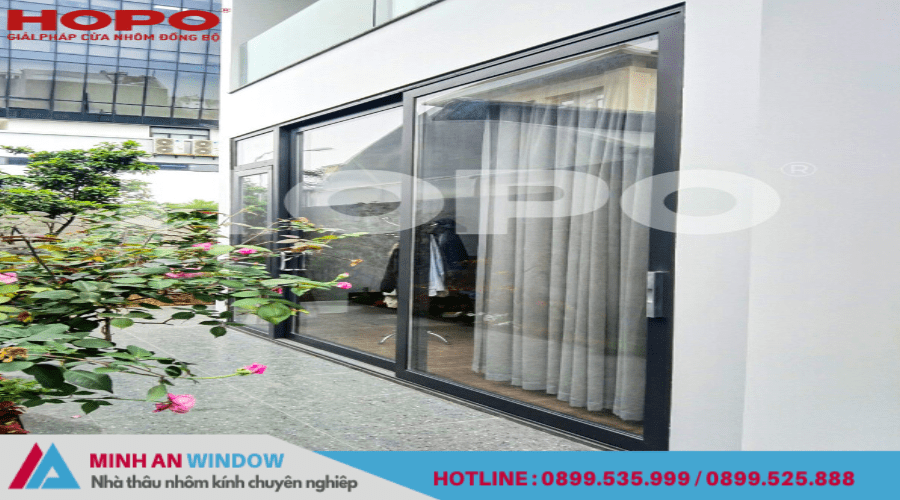 Mẫu cửa nhôm Hopo - Minh An Window lắp đặt tại Bắc Ninh 