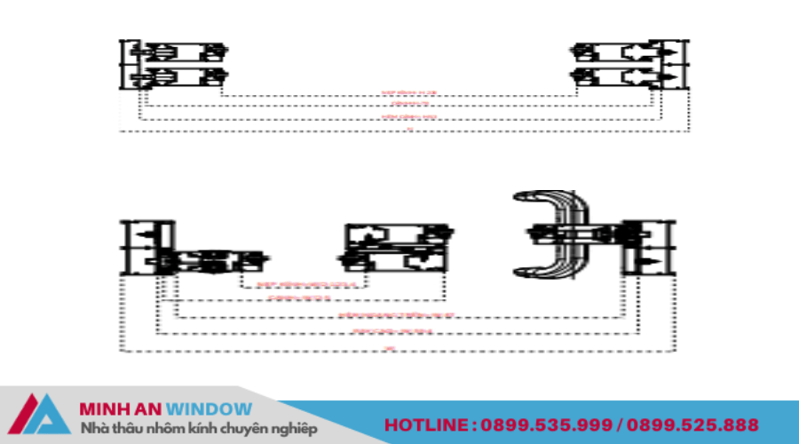 Thông số kỹ thuật cửa đi mở lùa nhôm Hopo 94