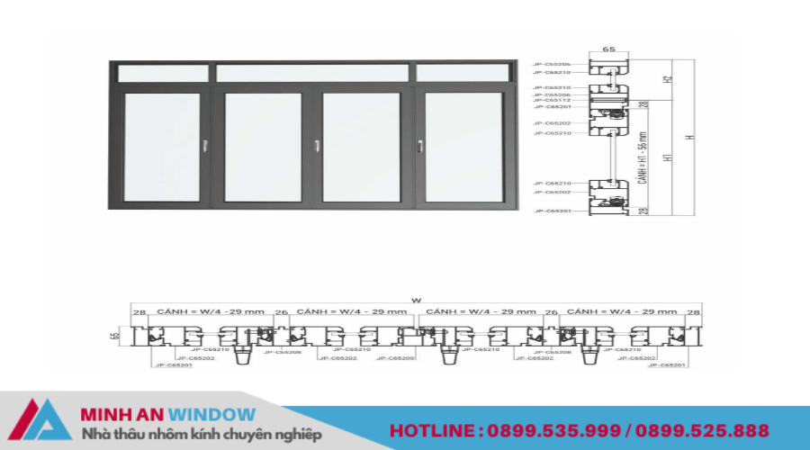 Mặt cắt nhôm Maxpro