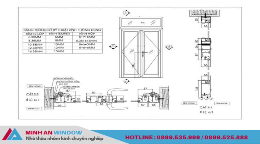 Cách đọc bản vẽ kỹ thuật cửa nhôm kính