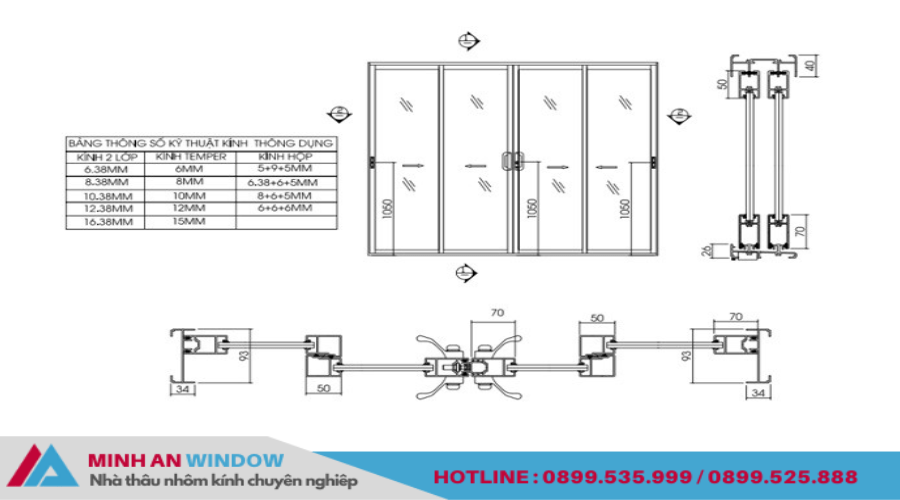 Bản vẽ CAD cửa nhôm Xingfa hệ 55