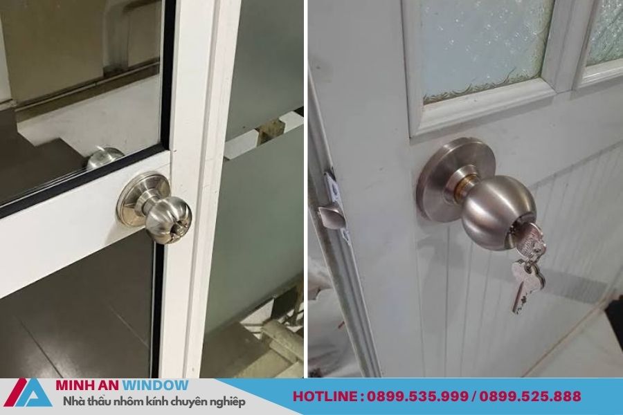 Khóa cửa nhôm kính tay nắm tròn chất lượng, giá tốt 11 Mẫu khóa cửa nhôm kính tay nắm tròn truyền thống.