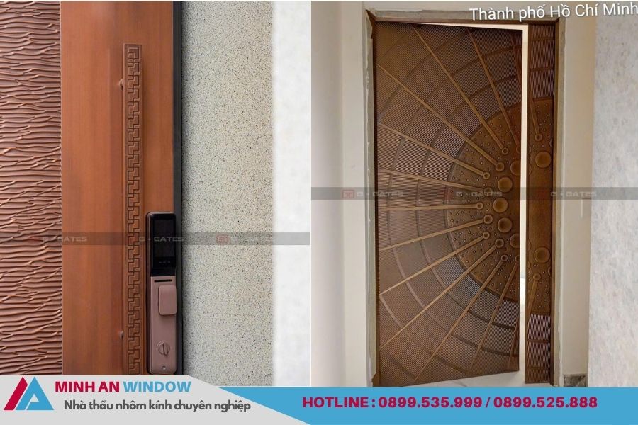 Cửa nhôm tấm cnc hoạ tiết truyền thống cực đẹp