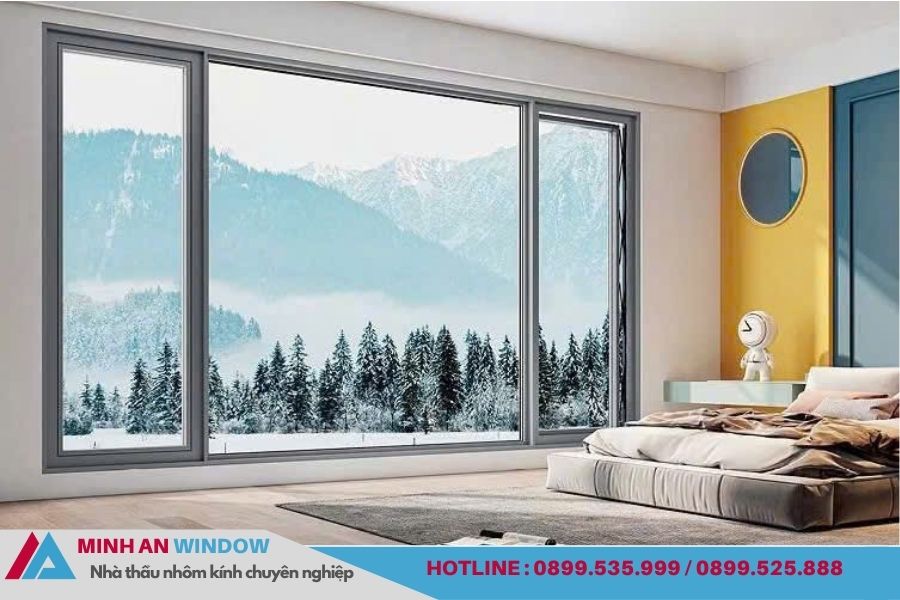 Cửa Sổ Nhôm Mở Song Song: Tối ưu thông gió, an toàn vượt trội 7 Mẫu cửa nhôm mở song song , không gian phòng ngủ