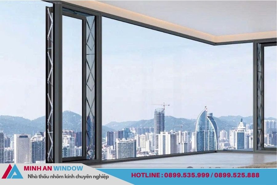 Cửa Sổ Nhôm Mở Song Song: Tối ưu thông gió, an toàn vượt trội 8 Phòng khách sử dụng cửa nhôm mở song song
