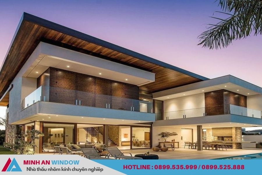 Biệt thự hiện đại với cửa nhôm kính cao cấp