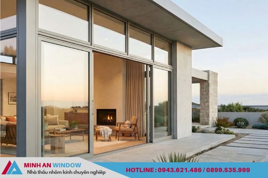 Cửa nhôm cầu cách nhiệt cao cấp ALVERO tại Miền Bắc.